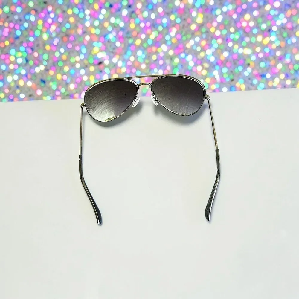 Christian Siriano Aviator Sunglasses in Gun Brand New in Case MSRP $139